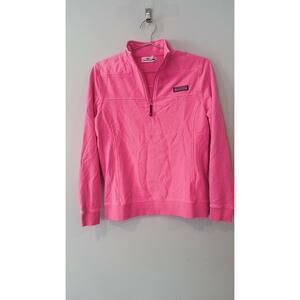 Vinyard Vines Pullover Pink XS 1/4 Zip Embroidery Whales Preppy Womens 2721
